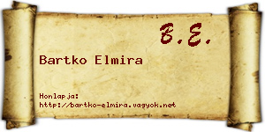 Bartko Elmira névjegykártya