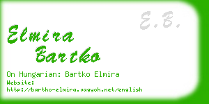 elmira bartko business card